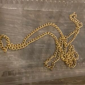 Gold Chain Necklace long. Monet plus  attachable keychain style piece